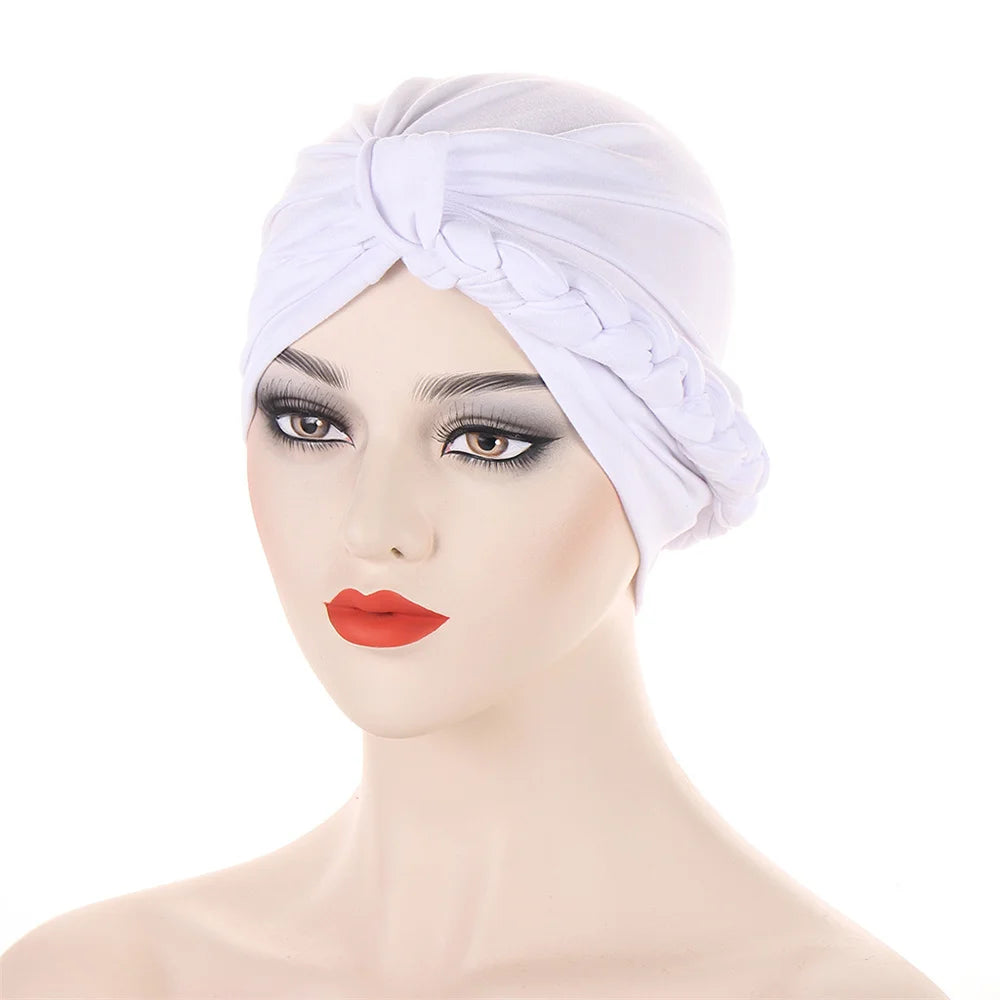 New Women Velvet Turban Hat Muslim Twist Solid Color Hijab Chemo Cap Head Wrap Headscarf Beanies Bonnet Headscarf Turbante Mujer