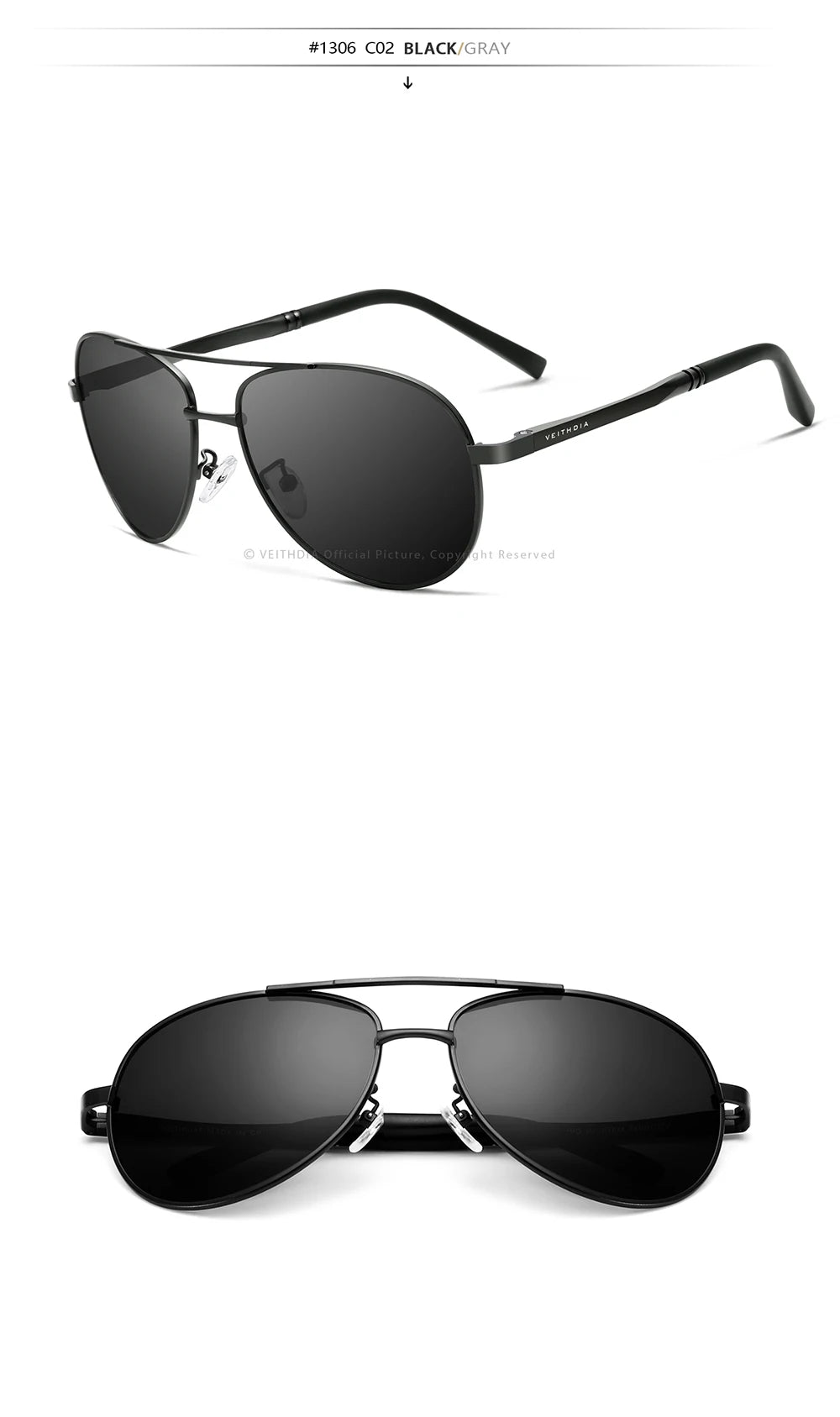 VEITHDIA Brand Sunglasses Men Polarized UV400 Sun Glasses Outdoor Sports Driving Male Women Eyewear Accessories For Female 1306