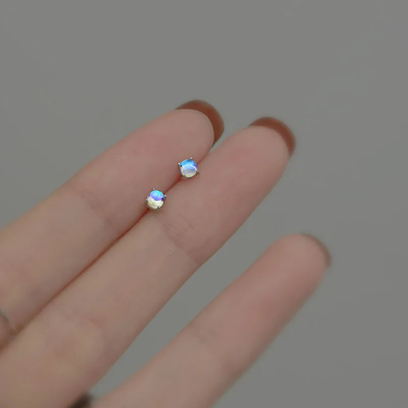 925 Silver Needle Water Drop Flower Crystal Earrings Shiny Silver Color Beautiful Mini Earrings Jewelry Gifts