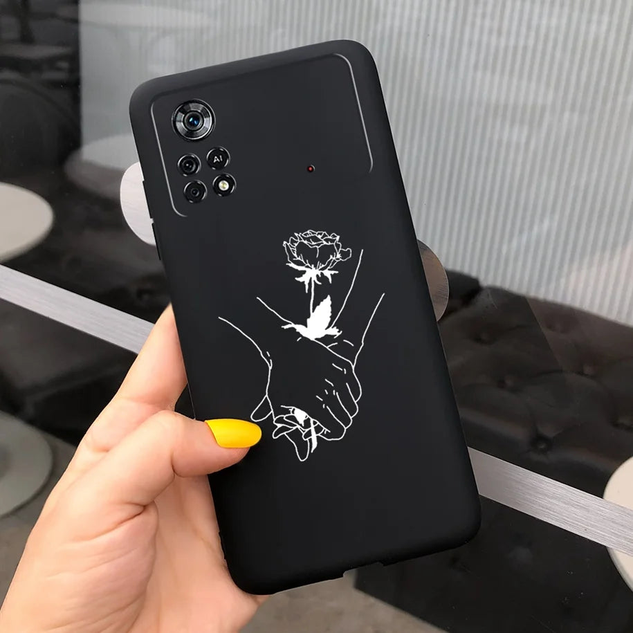 Cute Love Heart Phone Case For Xiaomi Poco X4 Pro 5G Cover Soft Silicone Matte Funda For Xiaomi Poco X4 M4 Pro 4G 5G Bumper 2022