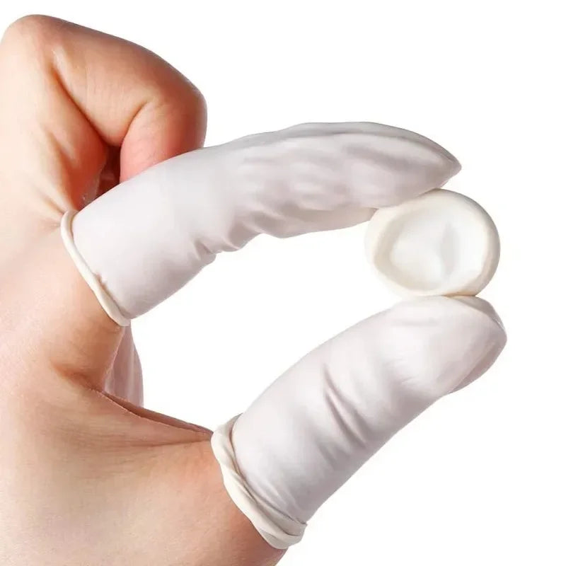White Disposable Finger Cots Gloves Dust-proof Anti Slip Multi-purpose Durable Finger Cots Fingertip Cleaning Tools