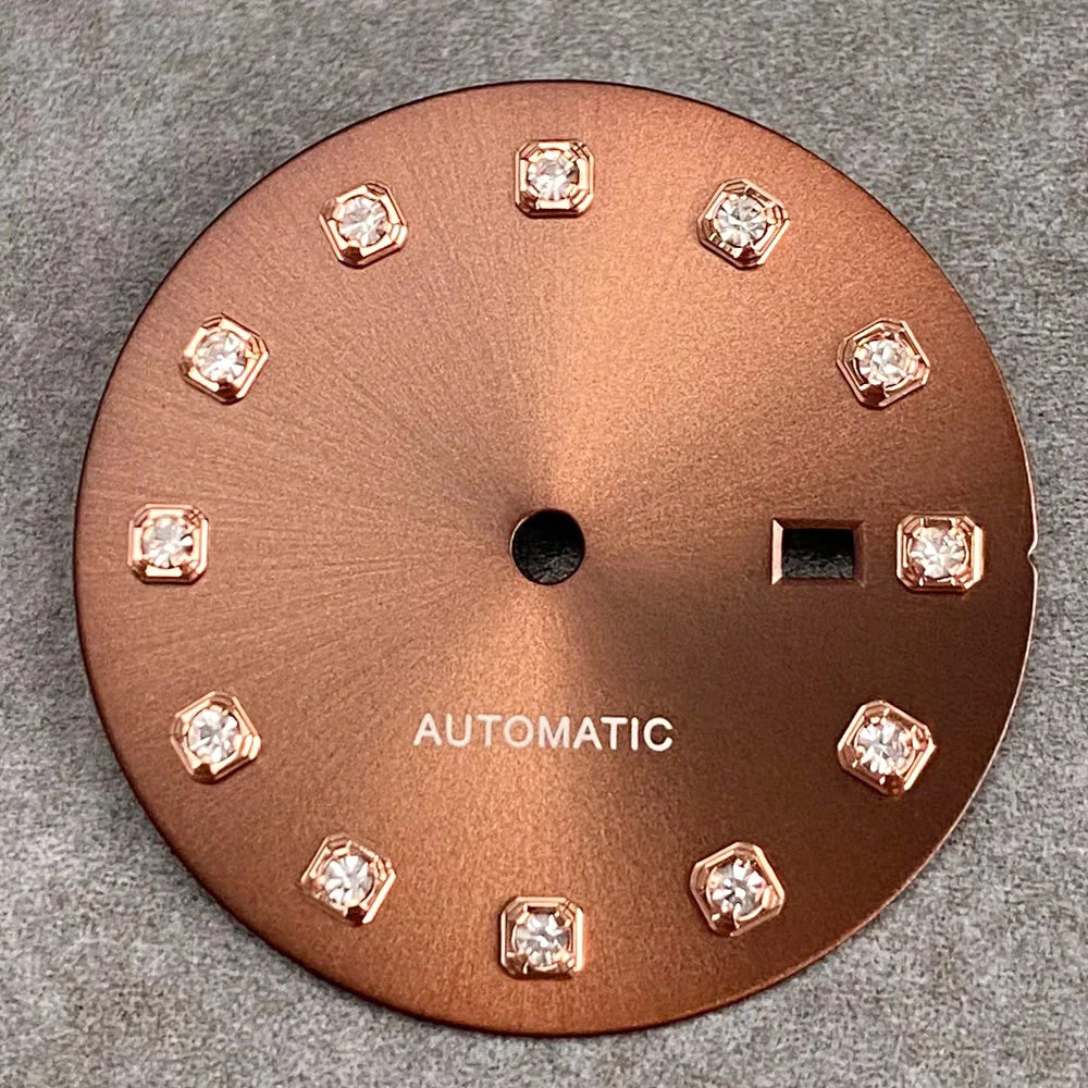 24.5mm Mother of Pearl Shell Dial Roman Diamond Sunburst Watch Dial Hand Fit NH05A NH05 Watch Movement Ladies Watchmaker Tools