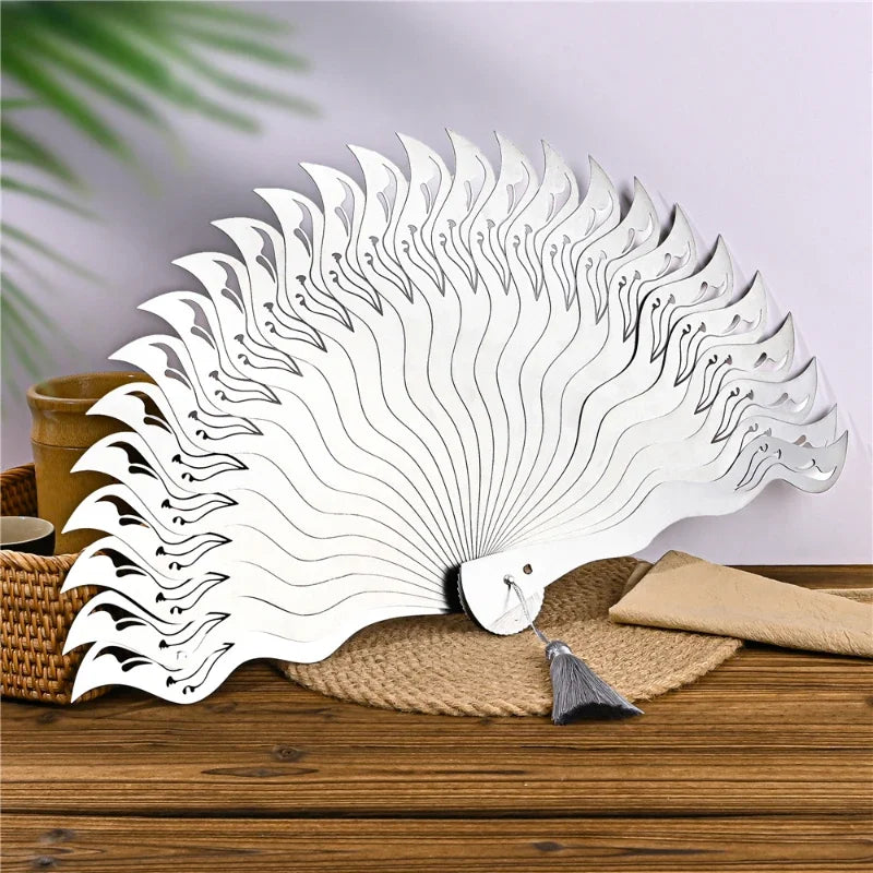 All-metal Fan Kung Fu Flying Feather Blade Stainless Steel Fitness Martial Arts Steel Folding Fan