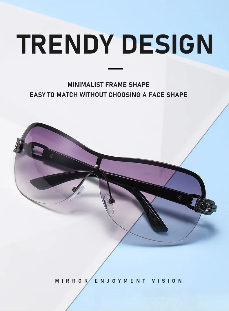 2025 New Fashionable Luxury Women's Sunglasses Retro Neutral Metal Frame Integrated Simple and Elegant UV400 Sunscreen Glasses