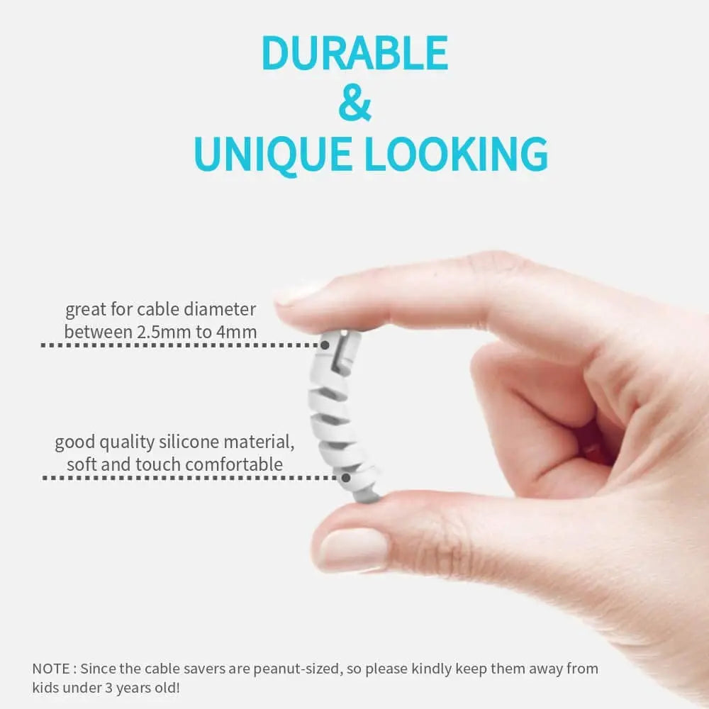 10Pcs Cable Protector Spiral Phone Charger Cable Saver Silicone Cable Management Organizer for Headphone Cellphone Mouse Cord