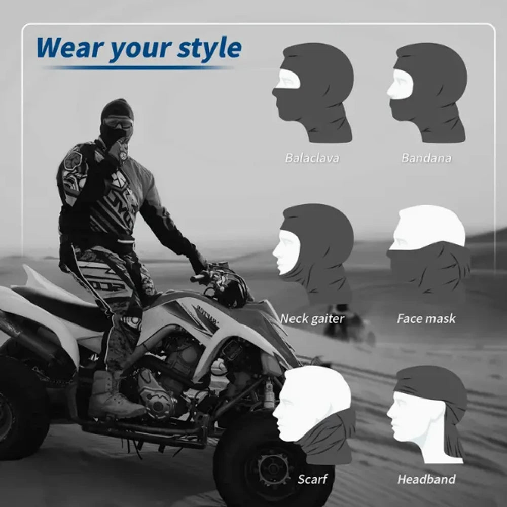 2pcs Breathable Black Balaclava Face Mask - Moisture-Wicking Polyester, Perfect for Cycling,, Hiking, Outdoor Headger