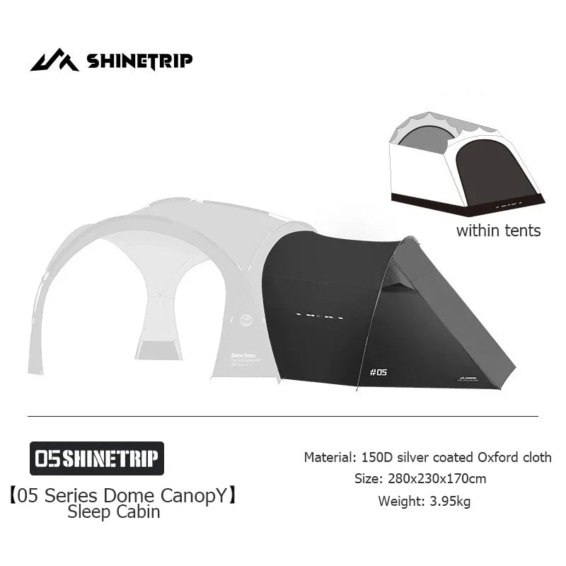 ShineTrip Outdoor Silver Coated Canopy Rainproof And Sunscreen Self-driving PU3000MM Waterproof Camping Sunshade Tent Dome