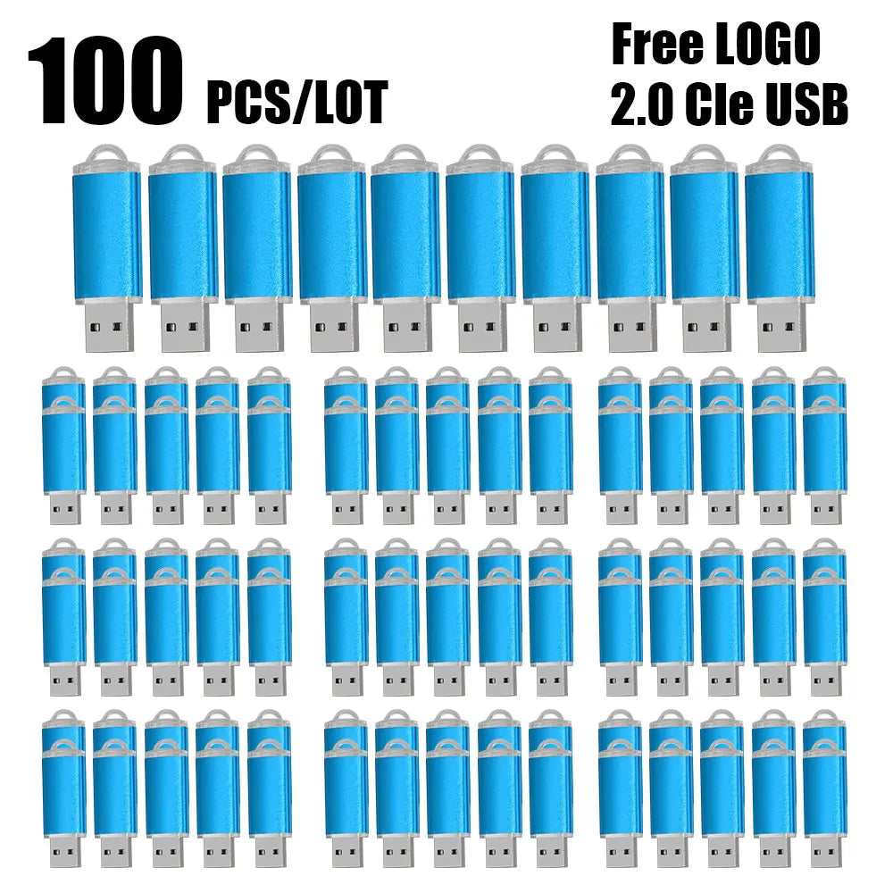 100PCS Custom Flash Drive Pen Drive 4GB 8GB 16GB 32GB 64GB High Speed Usb Stick 2. 0 Memoria Stick Memory Flash Drive Pendrive