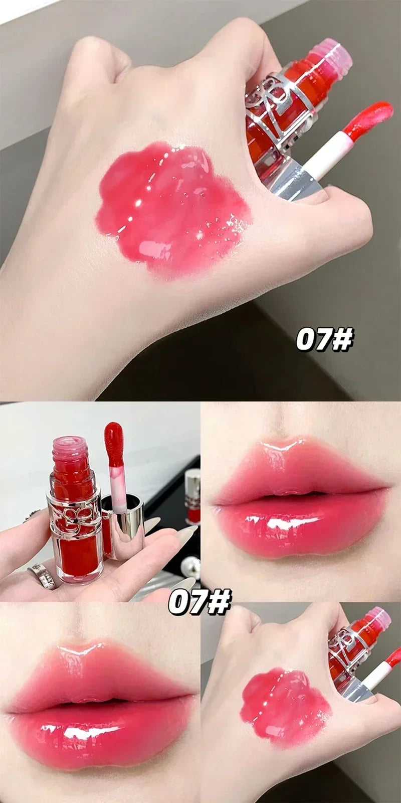 Transparent Moisturizing Lip Gloss Hydrating Drying Lips Mirror Lipstick Makeup Crystal Lip Oil Mirror Lip Glaze Tinted Plumper
