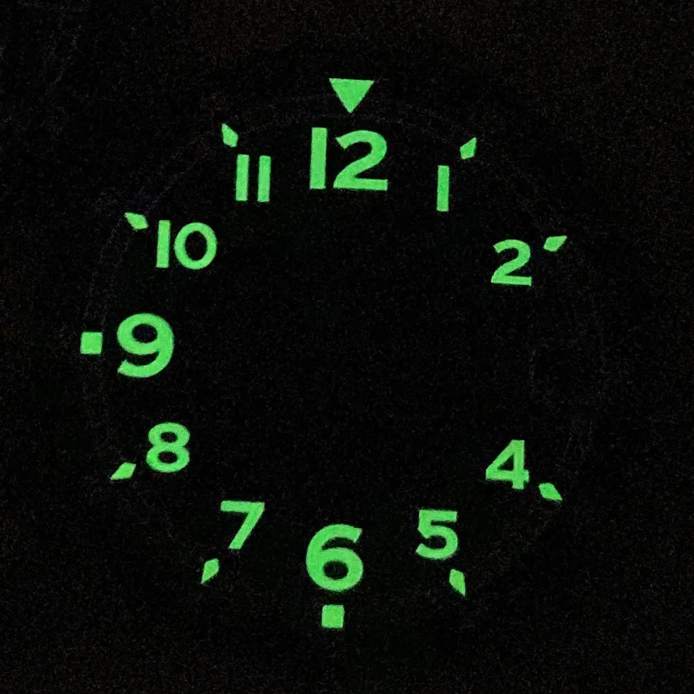 Tandorio 29mm Black/Green Arabic Numer Green Luminous Sterile Date Watch Dial fit NH34 NH35 NH36 NH38 Movement Watch Repair Tool