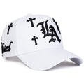 Unisex Gothic LA Cross Embroidery Baseball Caps Spring Autumn Outdoor Adjustable Casual Hats Sunscreen Hat Sports Cap