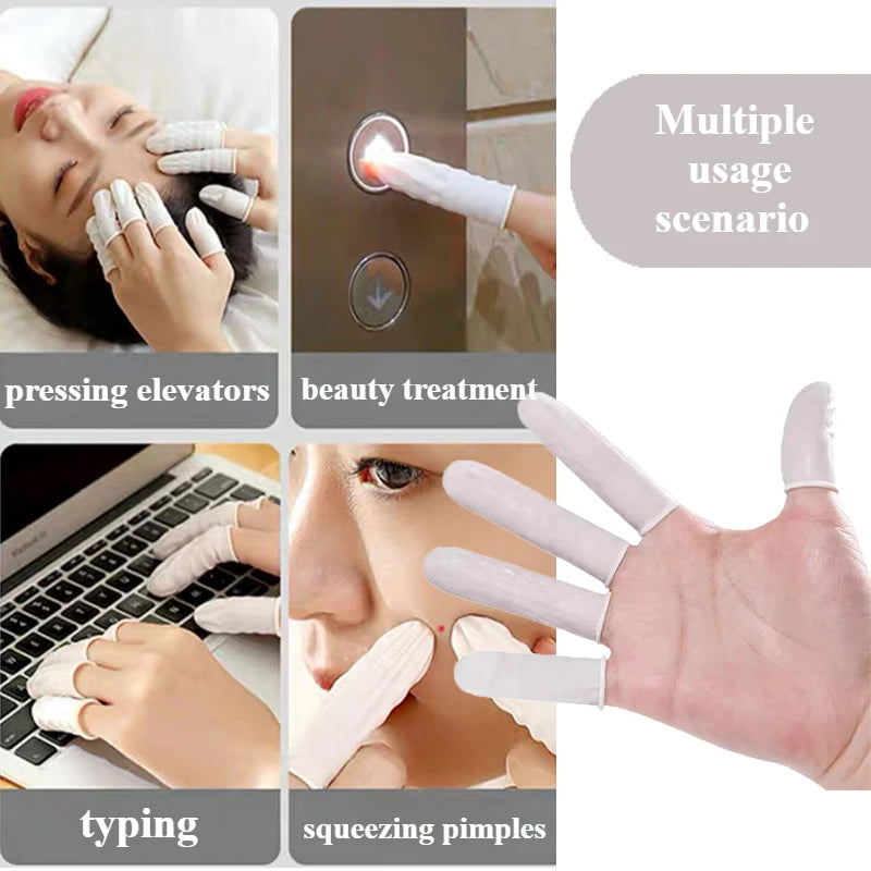 100/200PCS Disposable Finger Cots Dust-proof Anti Slip Multi-purpose Durable Finger Cots Fingertip Cleaning Tools