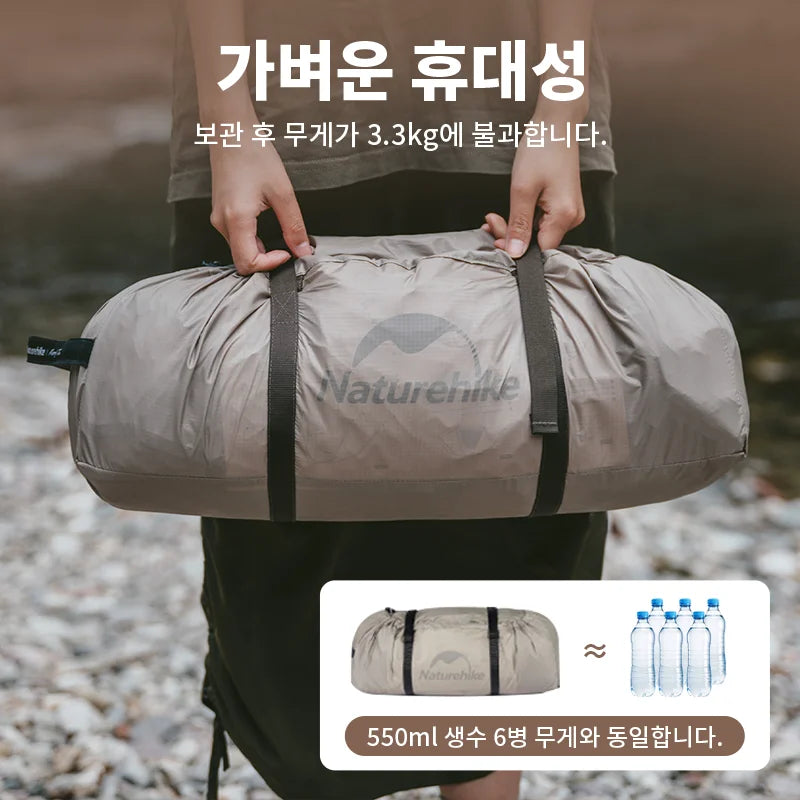 Naturehike Tent 2 Person Outdoor Camping Shelter Ultralight Hiking Awning Tent One Room One Hall Rainproof Sunscreen Travel Tent