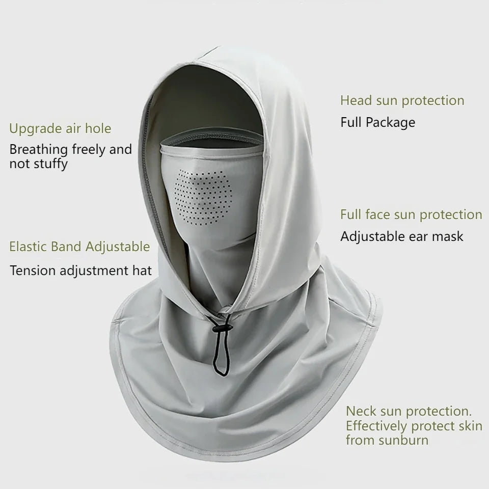 Full Face Mask Sun Protection Windproof Hat Motorcycle Riding Sports Cap Neck Protect Outdoor Sunscreen Breathable Fishing Mask