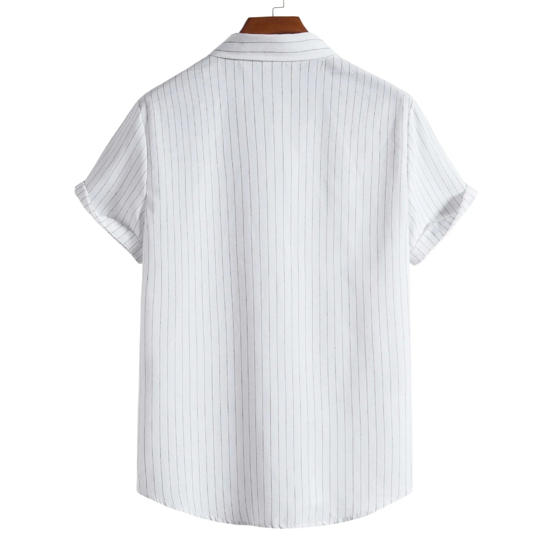 2026 Men's Striped Shirts Fashion Holiday Style Short Sleeve Casual Shirts Comfortable Loose Street Tops Men Summer Basic Shirts