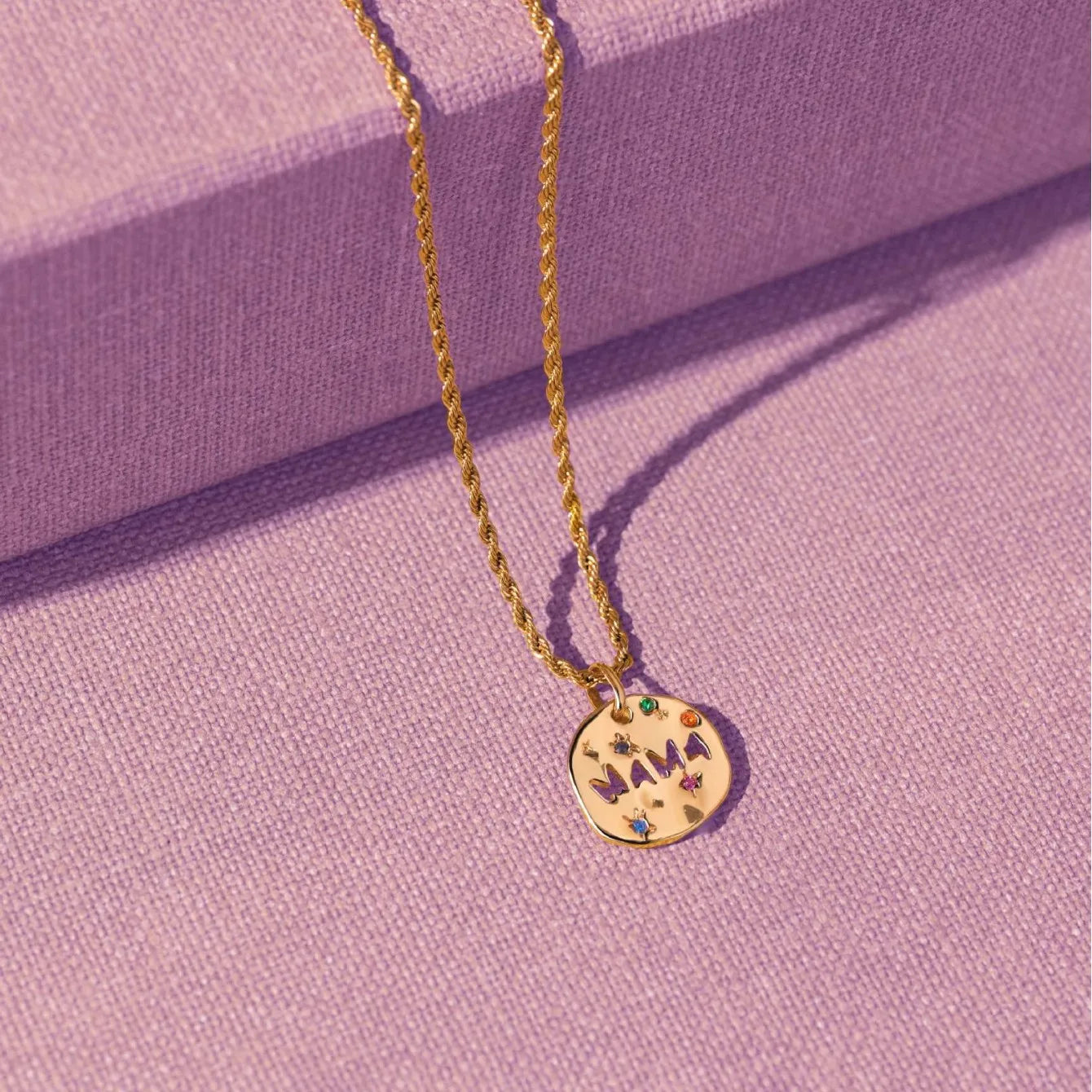 Mother's Day MAMA Necklace Gift Irregular Circular Guardian Pendant Necklace New Fashion Stainless Steel Necklace Accessory Gift