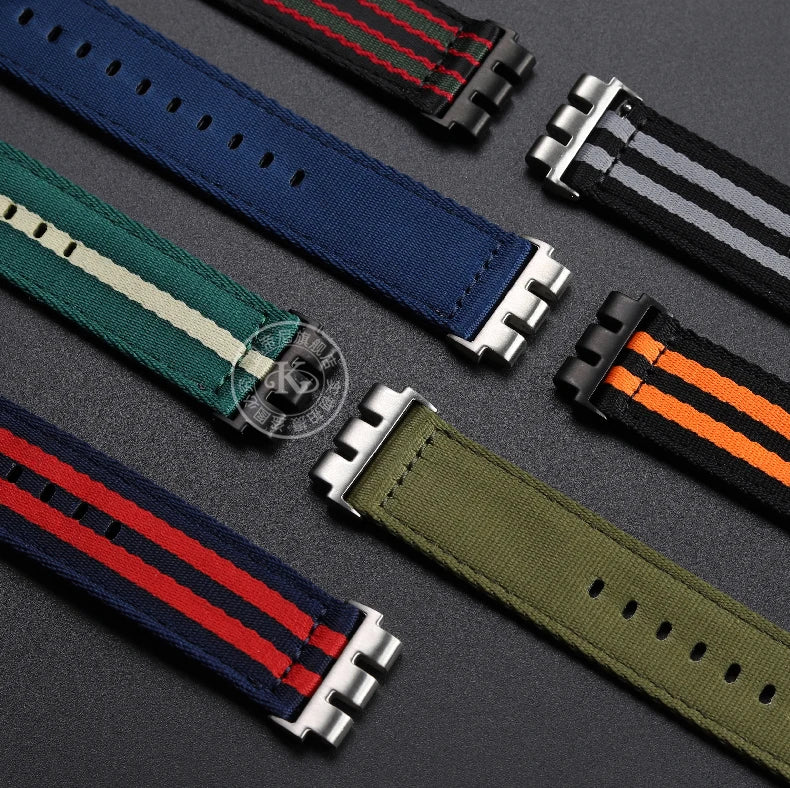 17mm 19mm 21mm Nylon WatchBand For SWATCH YVS420 YVS454 YVS451 YVS400 YVB404 Watch Strap Soft Canvas Watch Chain Men Women