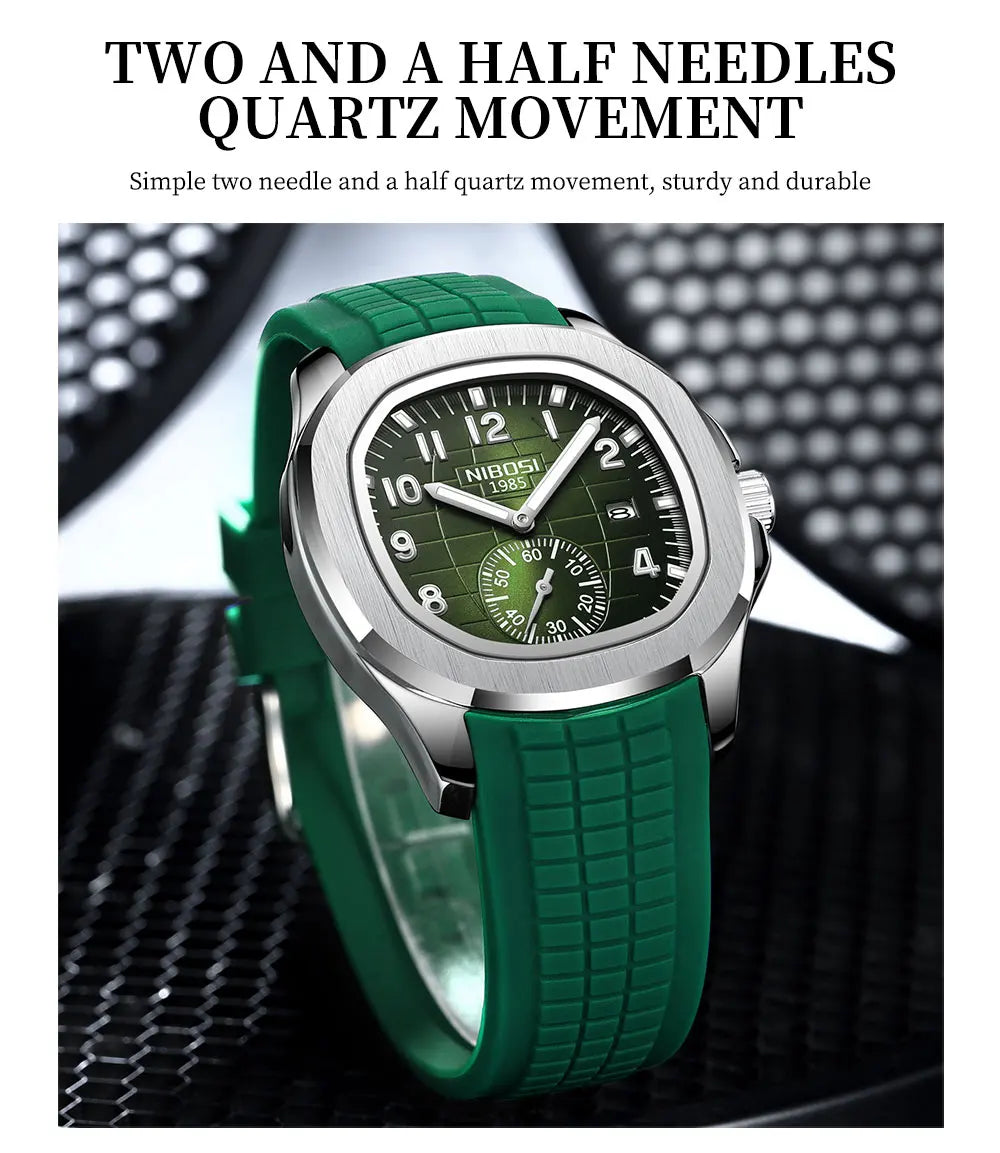 NIBOSI Sport Mens Watches Top Brand Luxury Auto Date Watch Men Waterproof Luminous AQUANAUT Quartz Watches for Men Reloj Hombre