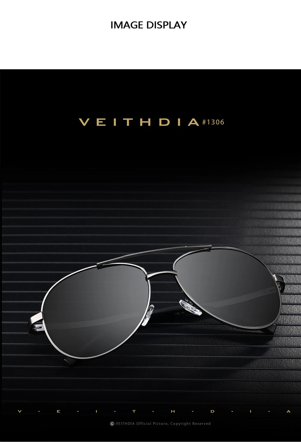 VEITHDIA Brand Sunglasses Men Polarized UV400 Sun Glasses Outdoor Sports Driving Male Women Eyewear Accessories For Female 1306
