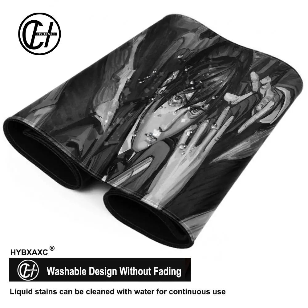 Black And White Anime Mousepad Laptop C-chainsaw Man Keyboard Pad PC Gaming Accessories Aki Hayakawa Desk Mat