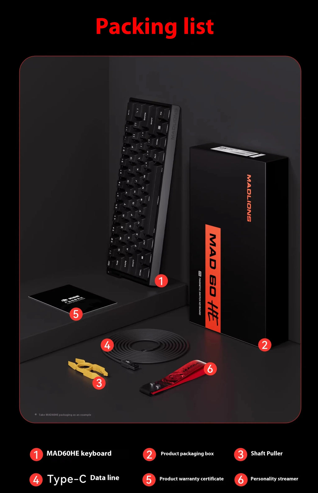 MADLIONS MAD60HE MAD68HE Magnetic Switch Keyboard Wired Mechanical Keyboard 8000Hz 0.01mmRT Valorant Gaming Keyboard Custom