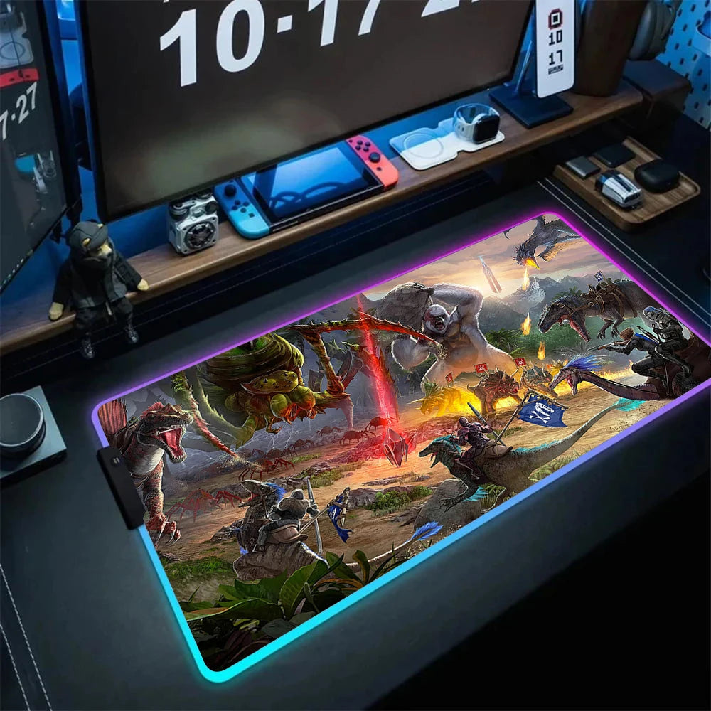ARK Survival Evolved RGB Mouse Pad Game Mousepad Gaming Table Carpet Gamer Computer Desk Mat Rubber No-slip Dinosaur Mouse Mat