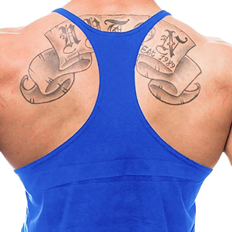 Men's Summer Running Vest Poure Cotton Sleeveless Shirt Loose Fitness Stringer Gym Workout Sports Apparel  Breathable Tank Tops