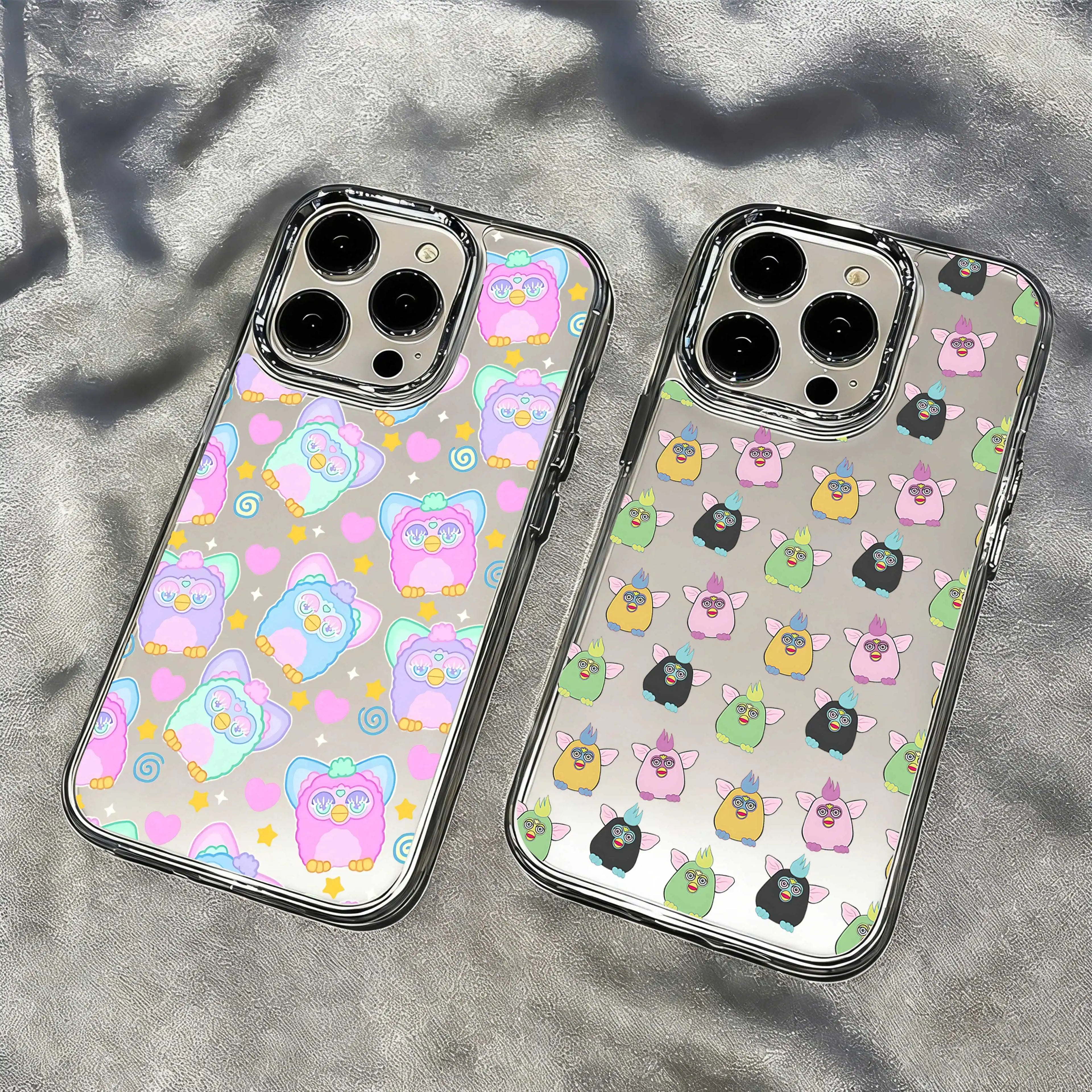 Cartoon Furbys Phone Case For iPhone 17 16e 16 15 14 13 12 11 mini Pro Max X XR XSMAX 8 7 Air Plus Transparent Soft Cover