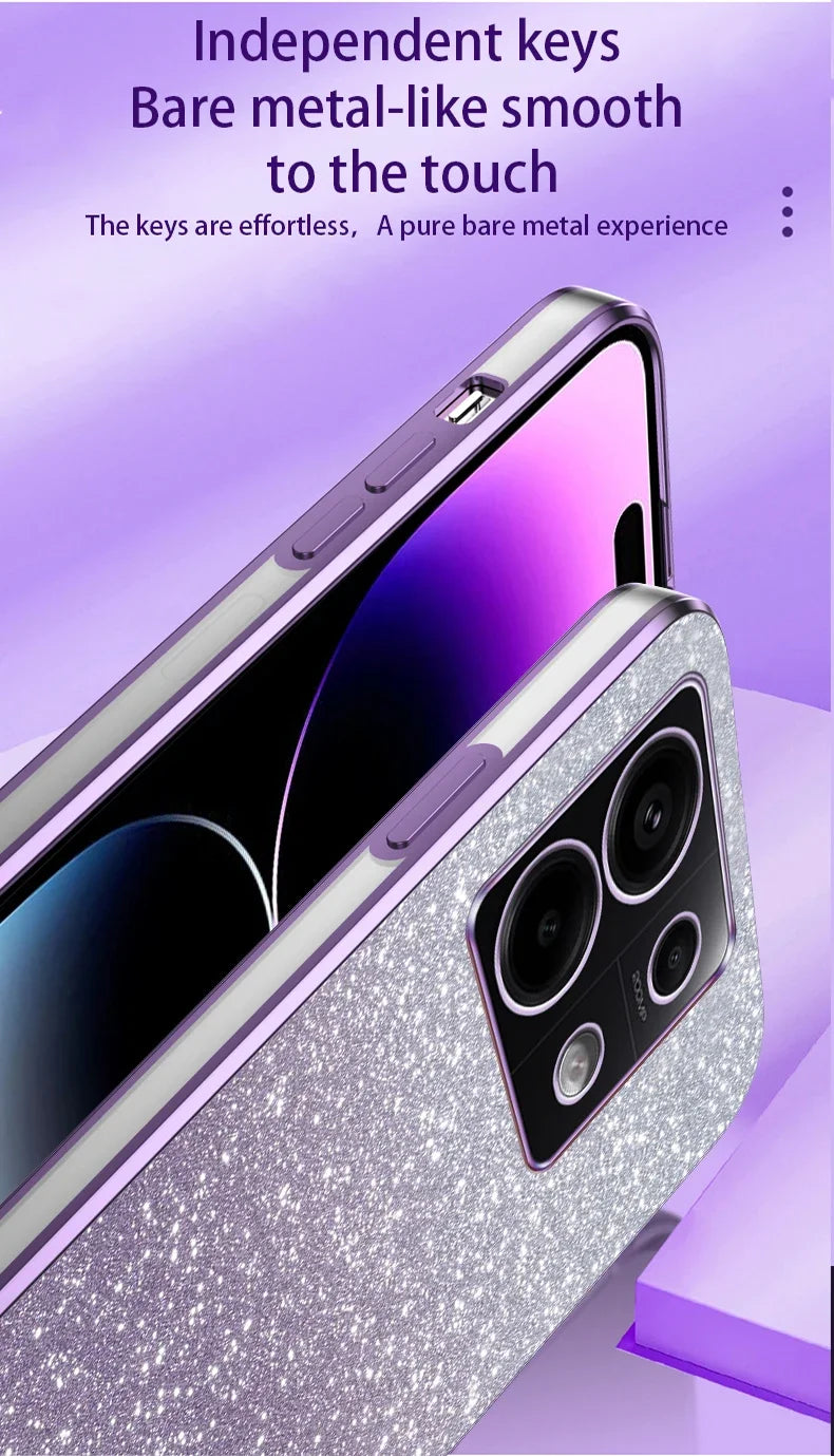 Reno 13 Pro 5G Luxury Shiny Glitter Plating Silicone Case on For Oppo Reno 13 Reno13 13F 13Pro Camera Lens Soft Back Cover Coque