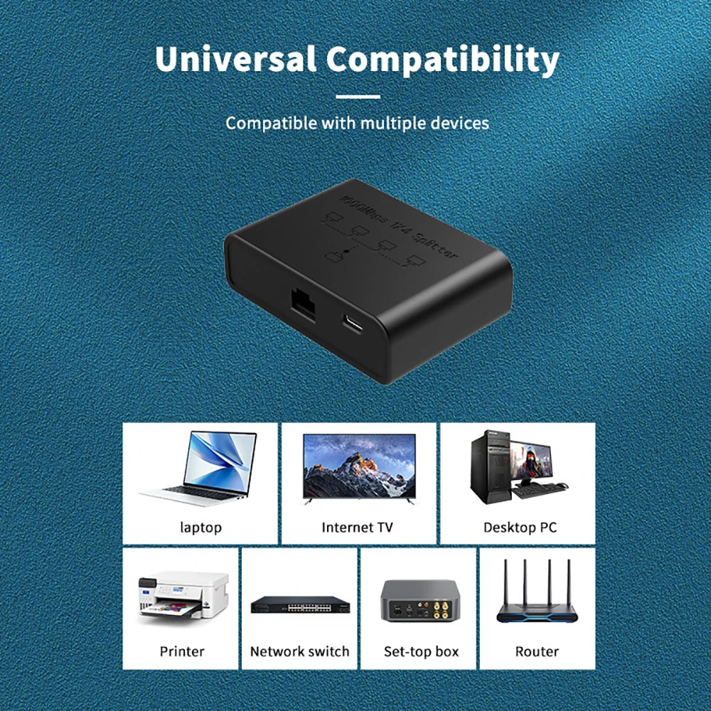 1 To 4 1000Mbps Gigabit Network Splitter Cable Expander Network Switch Ethernet
