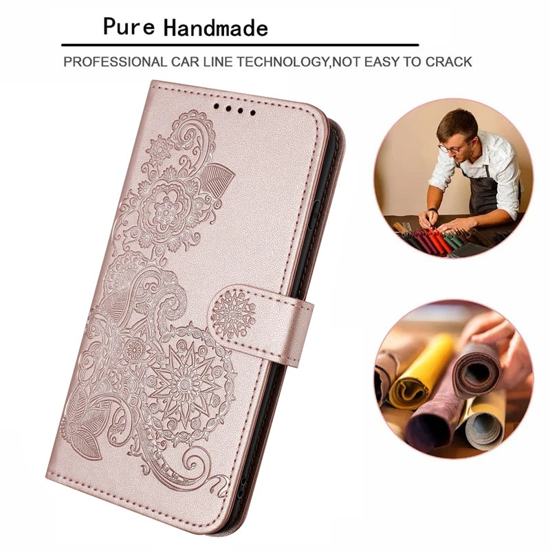 For Xiaomi Redmi 13 Case Paisley Leather Flip Stand Case on For Ximi Redmi13 Wallet Cover For Xiaomi Redmi 13C Phone Cover Coque