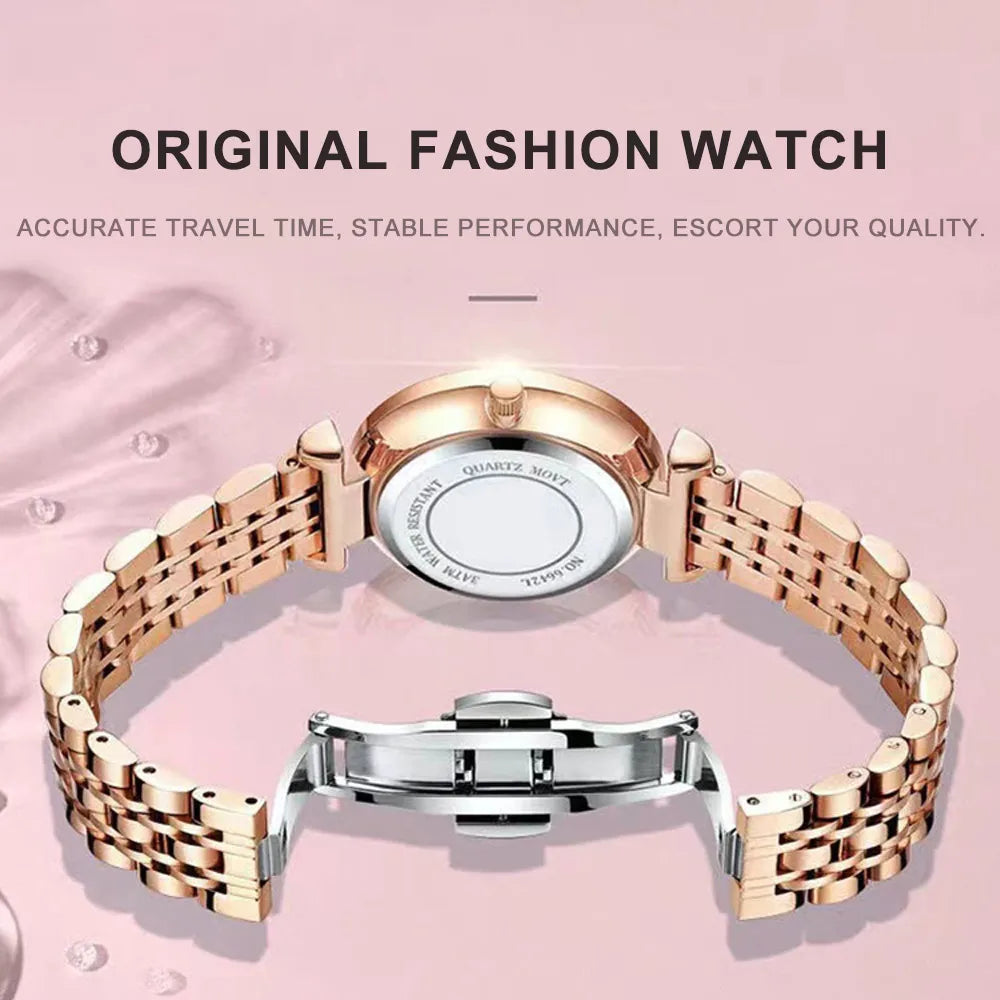 POEDAGAR Luxury Ladies Wristwatch Waterproof Stainless Steel Quartz Elegant Watches For Woman Simple Casual Dress Women's Watch