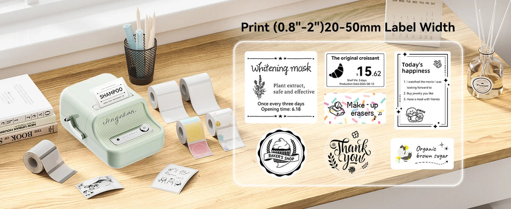B21PRO 300dpi New NiiMbot B21 Mini Thermal Printer Wireless Barcode Label Maker Bluetooth Portable Adhesive for Office Home Use