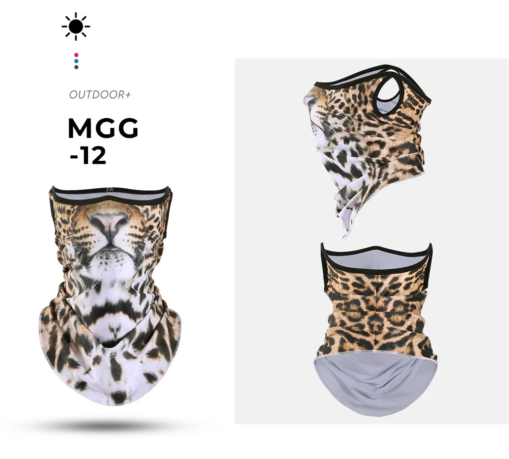3D Animals Magic Scarf Bandana Breathable Neck Warmer Gaiter Hanging Ear Outdoor Sports Triangle Face Mask Neckerchief Summer