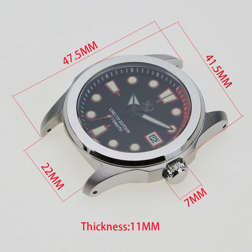 10ATM 41.5mm 316L Stainless Steel Fit Automatic NH35 NH36 NH38 NH70 Movement  28.5mm Dial Watch Case