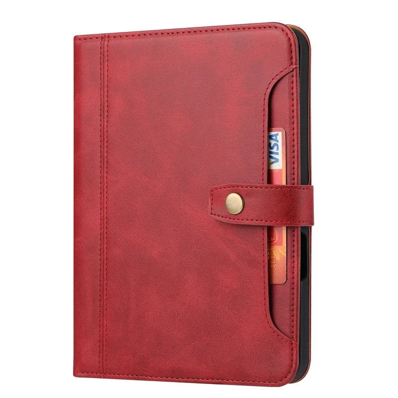 For Mini 7 2024 (A17 Pro) чехол ELVE Luxury Flip Leather Book Tablet Cover With Cards Slot Stand Sleeve For iPad Mini 6 아이패드 미니6