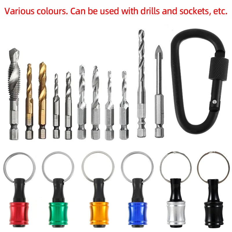Screwdriver Bit Holder 1/4 Inch Hex Shank Extension Bar Quick Change Aluminum Alloy Keychains Drill Screw Adapter Hand Tools