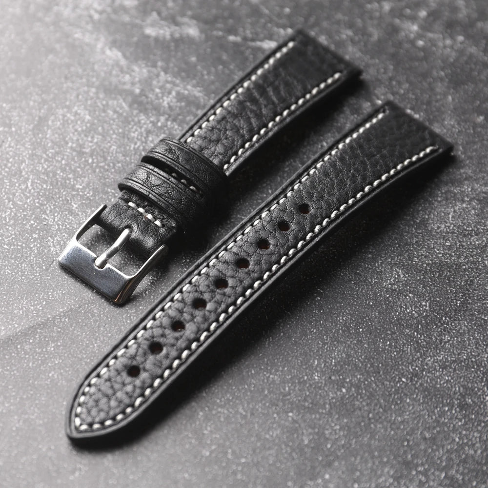 Handmade Head Cowhide Strap, 18 19 20 21 22MM, Quick Release Genuine Leather Soft Men's Bracelet, Vintage Style, Italian Genuine