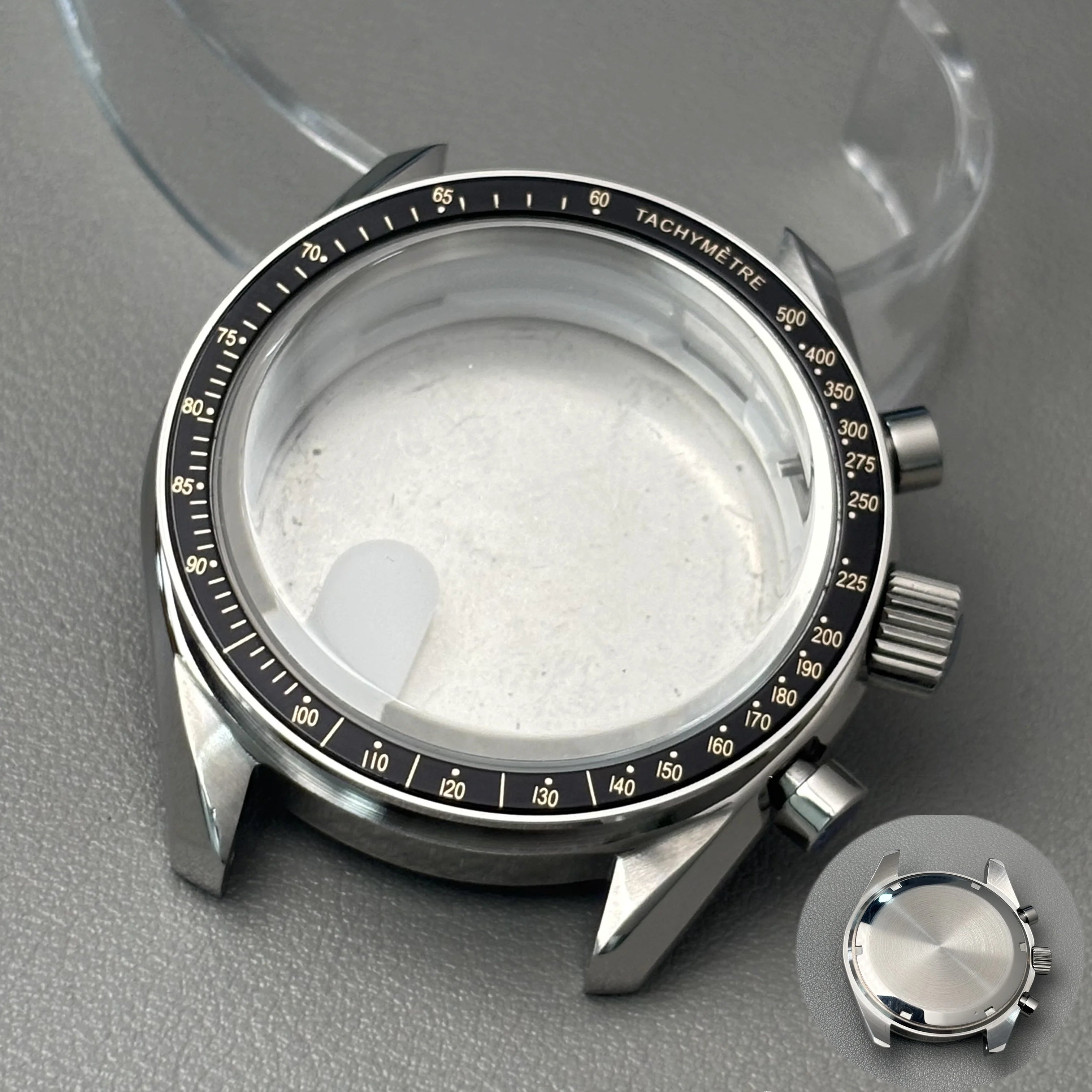 39.7mm VK63 case moon metal case chronograph case bezel,VK63 Business watch sealed back moon watch mission moon mod