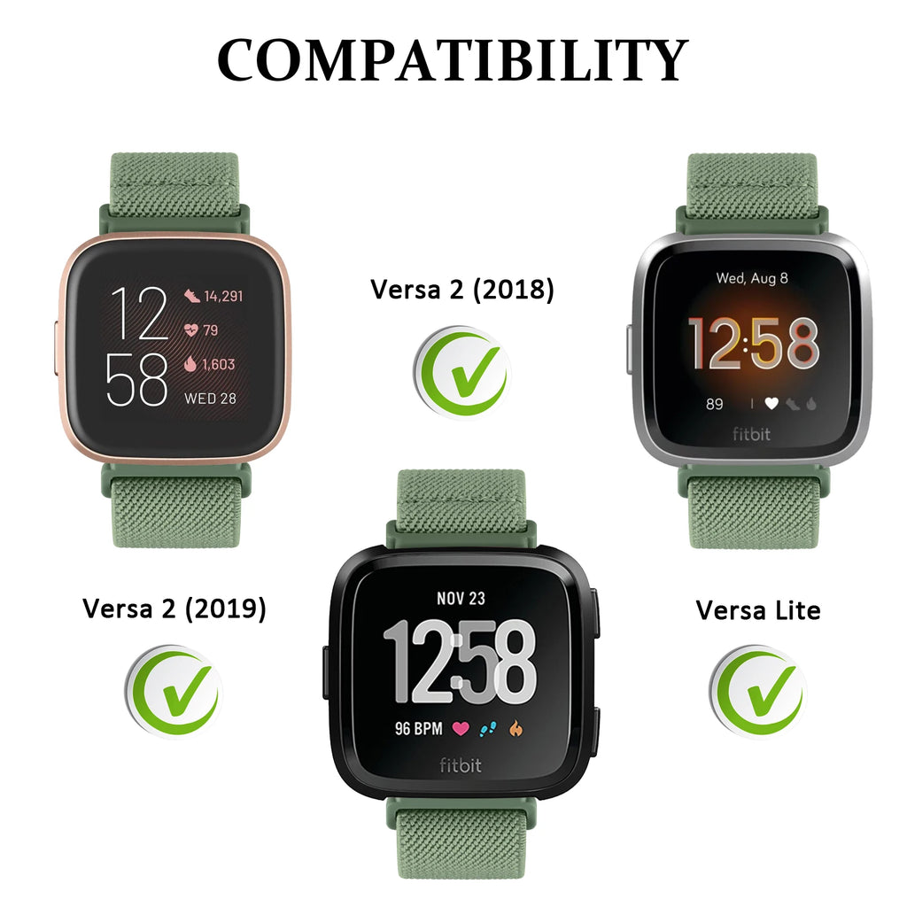 Elastic Woven Loop Strap for Fitbit Versa 1 2 Band Replacment Wristband For Versa Lite Smartwatch Band Sport Correa Bracelet