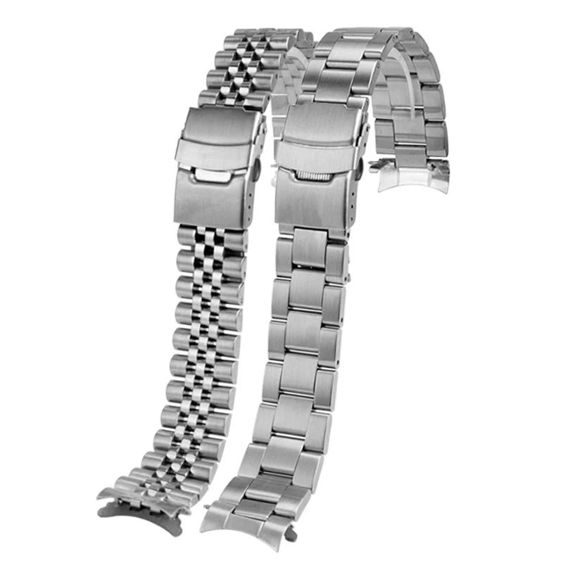 For Seiko No.5 Solid Stainless Steel Band 20mm 22mm Men's Sports Strap SKX007 SKX009 SRPD63K1 SKX175 Jubilee Curved End Bracelet