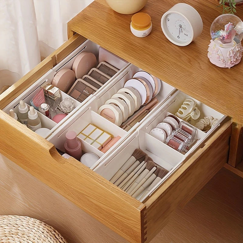 Expandable Drawer Organizer - Designed Specifically for Storing Cosmetics and Lipstick, With Expandable Compartments.