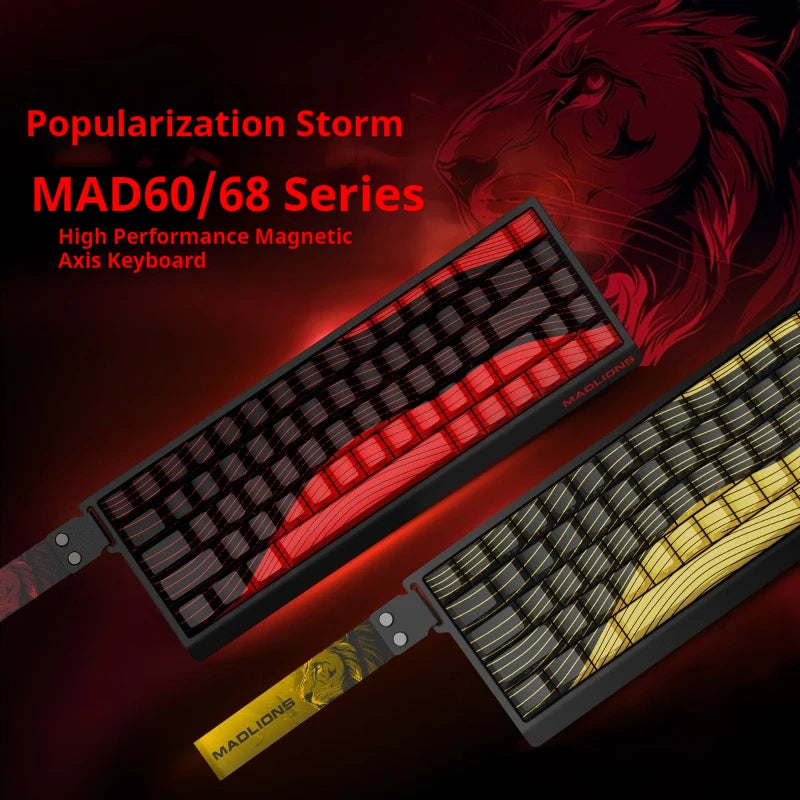 MADLIONS MAD60HE MAD68HE Magnetic Switch Keyboard Wired Mechanical Keyboard 8000Hz 0.01mmRT Valorant Gaming Keyboard Custom