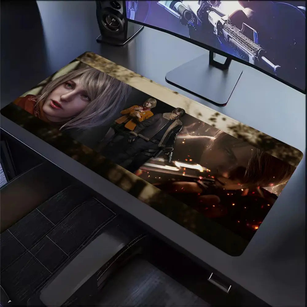Xxl Mouse Pad Gamer R-Resident Evil 4 Pc Cabinet Game Keyboard Desk Mat Computer Gaming Accessories Leon S. Kennedy Big Mousepad