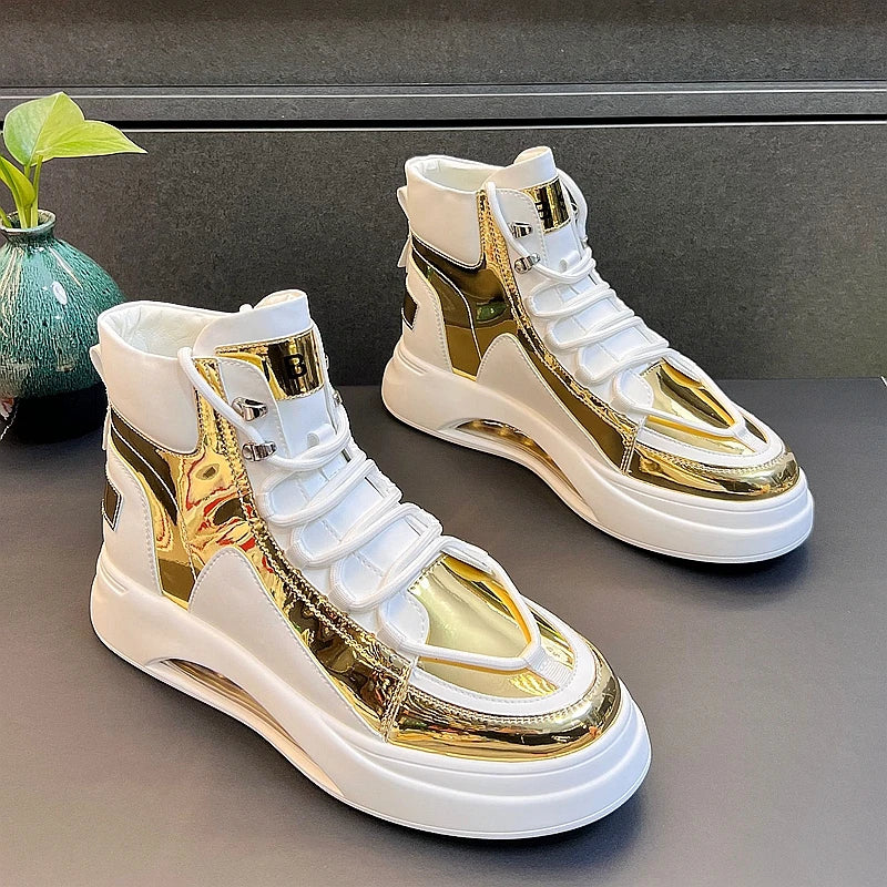 CuddlyIIPanda Men Fashion Casual Air Cushion Shoes Spring Summer Autumn High Top Luxury Designer Youth Trending Leisure Sneakers