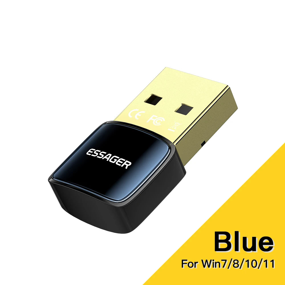 Essager Wireless USB Bluetooth 5.0 Adapter Dongle Mini Car Music AUX Audio Receiver Transmitter For PC Laptop Mouse Earphone HOT