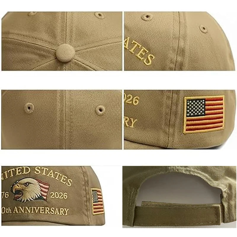 ABLECAP Unisex Dad Hat with USA Eagle Embroidery 250th Anniversary Outdoor Sunscreen Baseball Cap for Men And Women