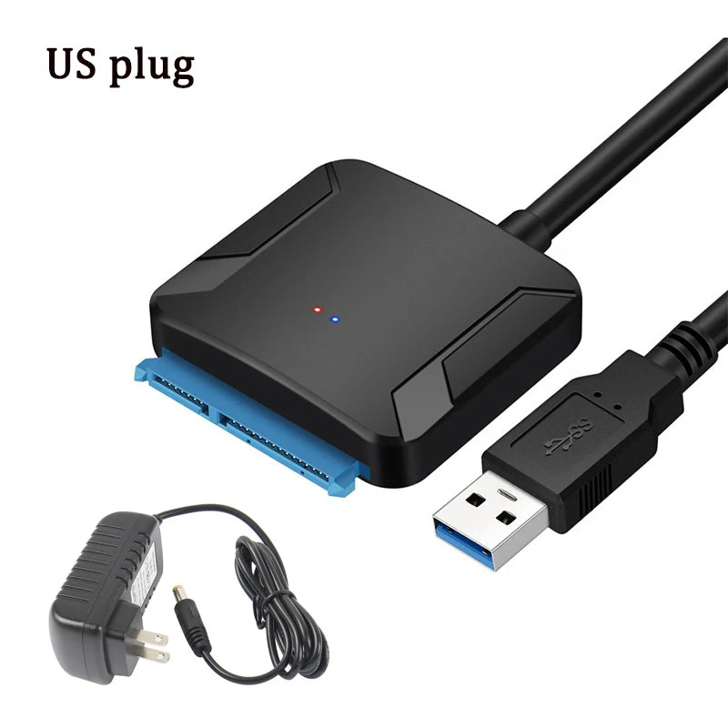 USB 3.0 to SATA Adapter Cable for 3.5/2.5 Inch SSD HDD SATA III Hard Drive Disk Support UASP Compatible with USB 1.1/2.0/3.0