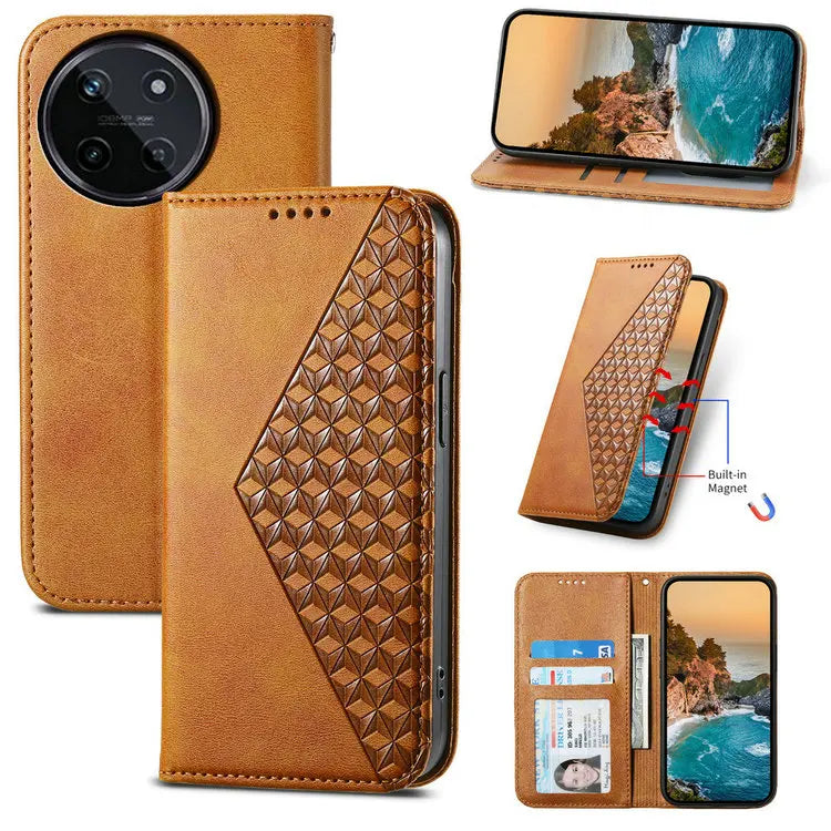 For Realme 15 12 13 14 Pro Plus 5G Book Case Magnet Leather Texture Wallet Funda Realme15 Phone Realmi 14 Pro+ 14X Flip Cover
