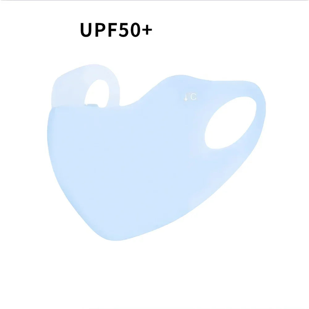 Ice Silk Summer Mask For Women Men Breathable UV Protection Face Cover Thin Invisible Outdoor Sports Cycling Sunscreen Masks New